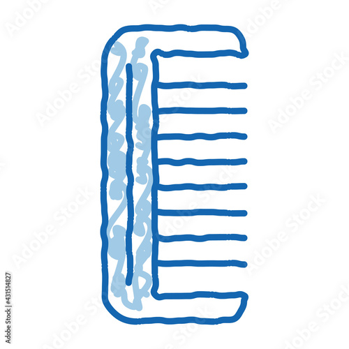 Hairbrush Hair Comb doodle icon hand drawn illustration