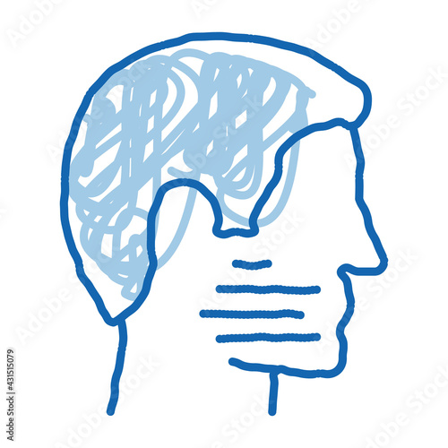 Human Facial Bristle doodle icon hand drawn illustration