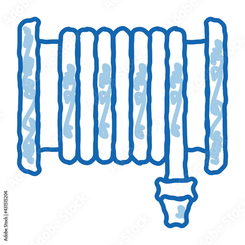 Firehose Hose Reel doodle icon hand drawn illustration