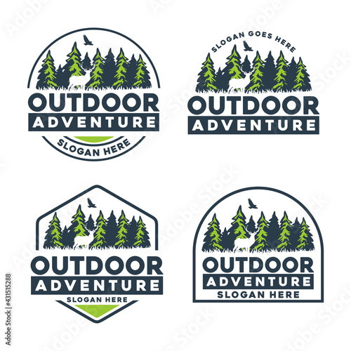 Outdoor adventure badge logo