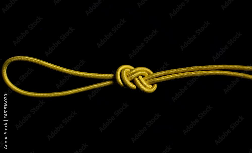 Eight knot with yellow rope.