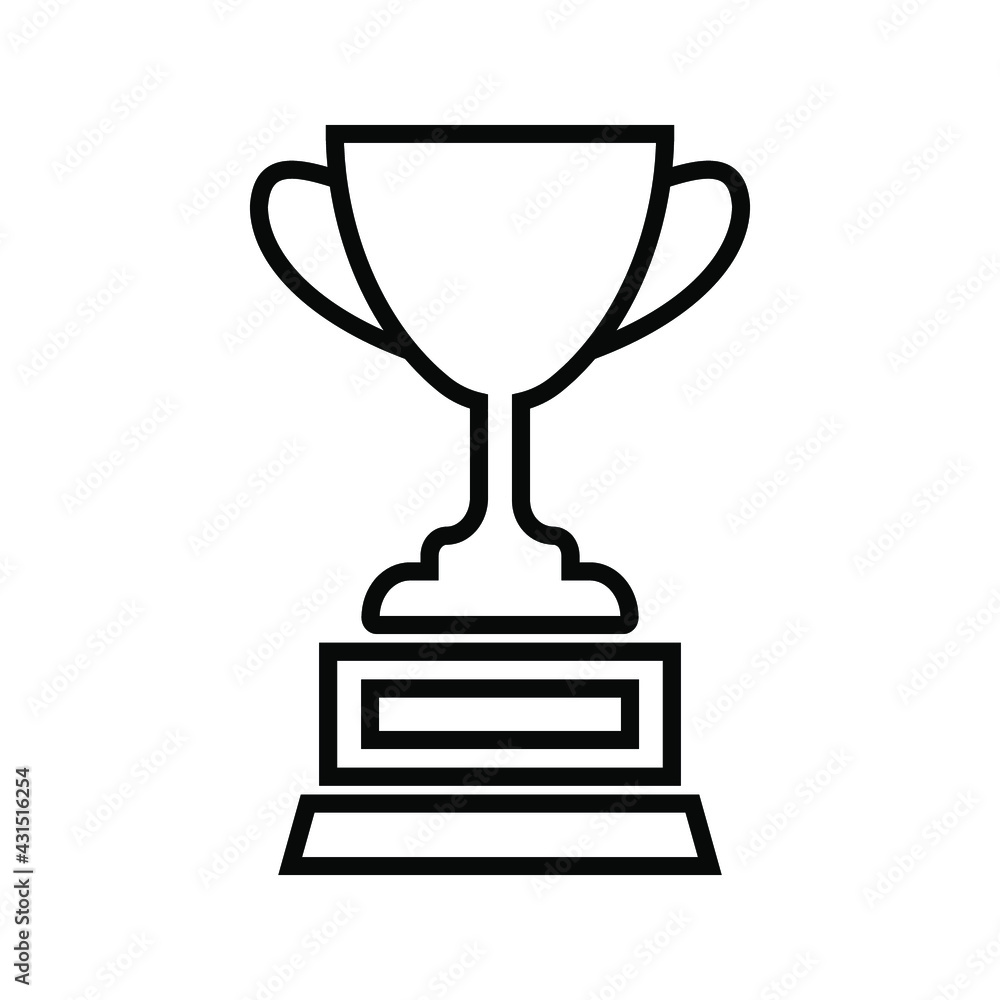 Trophy icon, winning cup with star isolated on white background. First place, award bowl. Symbol of success, victory, championship. Vector flat line illustration. eps. 10 Trophy icon, winning cup with star isolated on white background. First place, award bowl. Symbol of success, victory, championship. Vector flat line illustration. eps. 10
