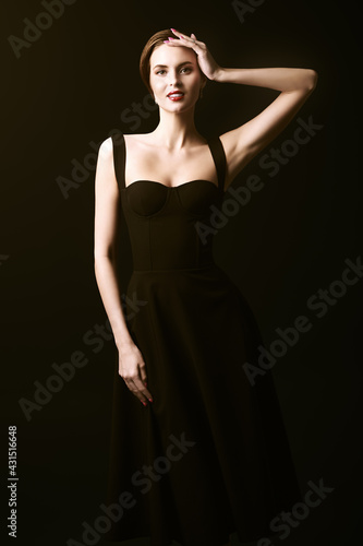 graceful lady in black dress