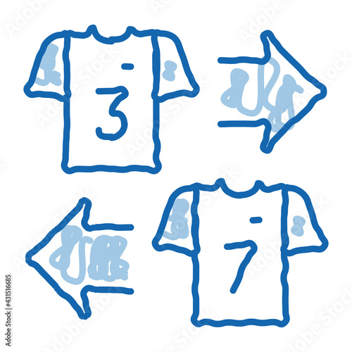 Teams T-shirt Exchange doodle icon hand drawn illustration