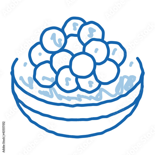 Caviar On Tray doodle icon hand drawn illustration