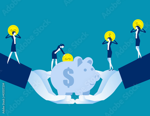 Investment strategy. Business team saving financial concept