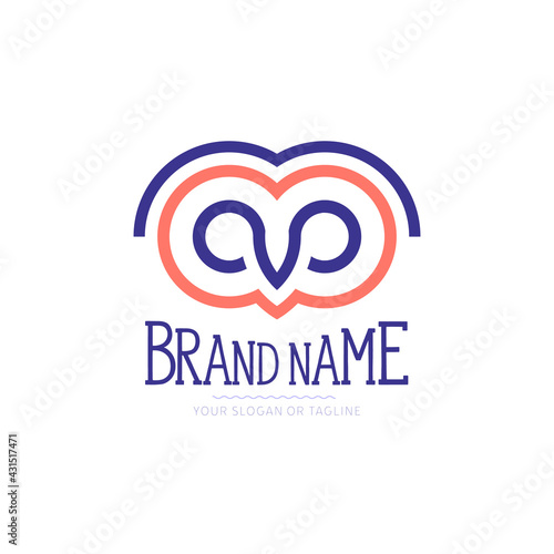 Owl logo. Modern concept. Line logotype. 