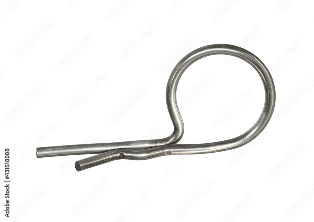 Quick release pull ring locking cotter pin (with clipping path) isolated on white background Quick release pull ring locking cotter pin (with clipping path) isolated on white background