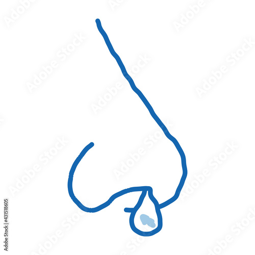 Running Nose doodle icon hand drawn illustration