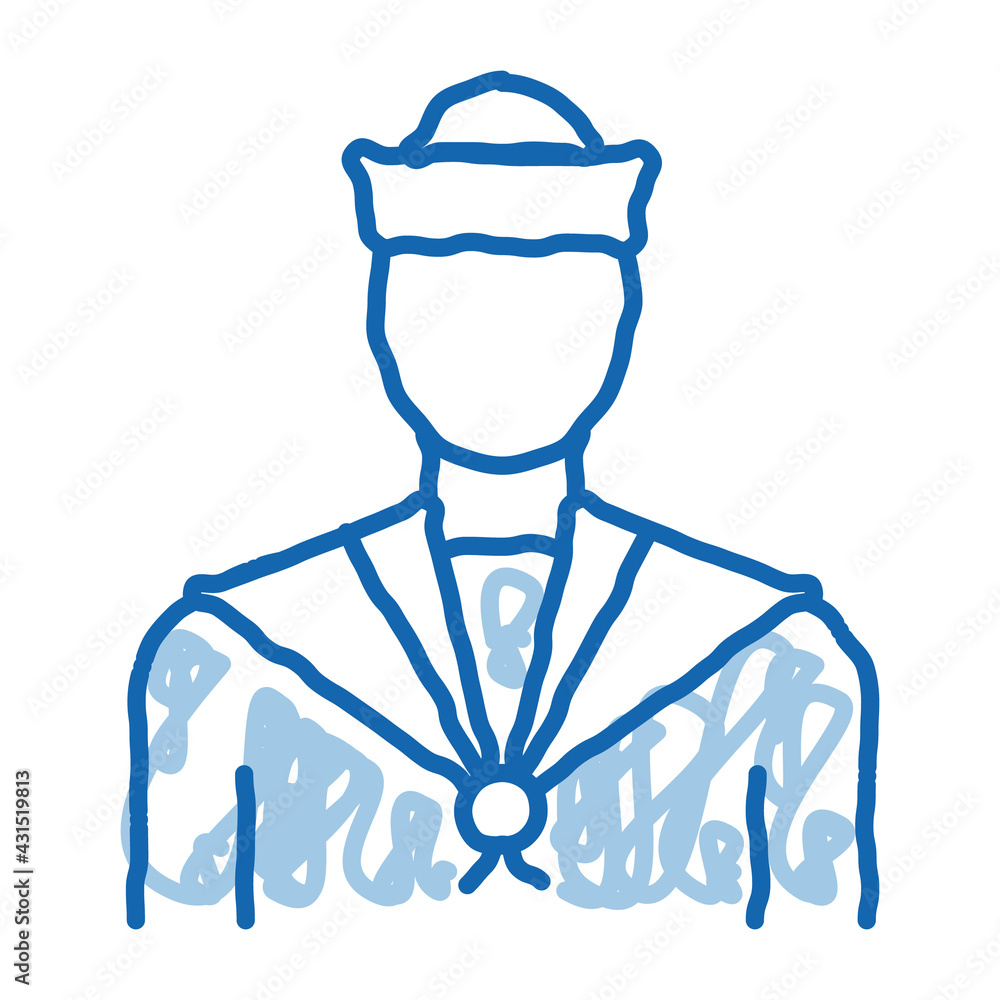 Sailor Silhouette doodle icon hand drawn illustration Sailor Silhouette doodle icon hand drawn illustration