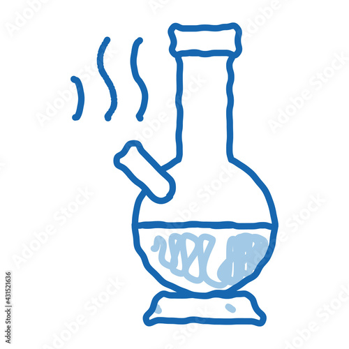 Smoking Bong doodle icon hand drawn illustration
