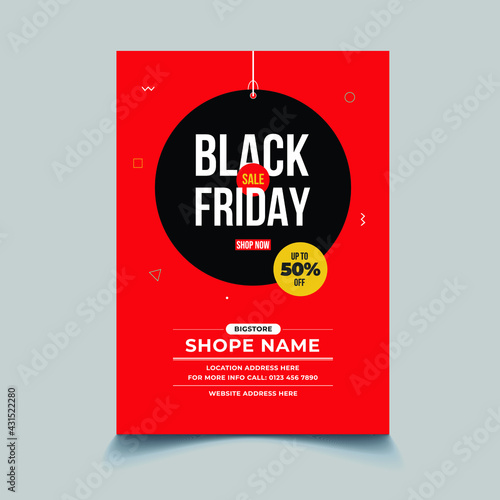 Black Friday Big Sale Flyer Template Design (ID: 431522280)
