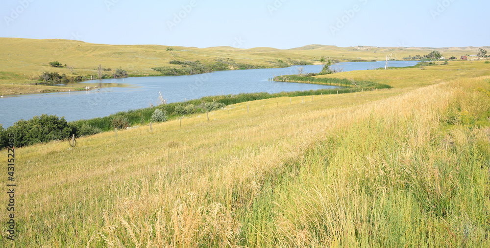 Sather Lake in Little Missori National Grassland, North Dakota, USA