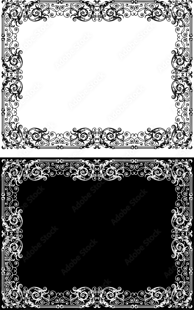 Vector decorative vintage frames in baroque style