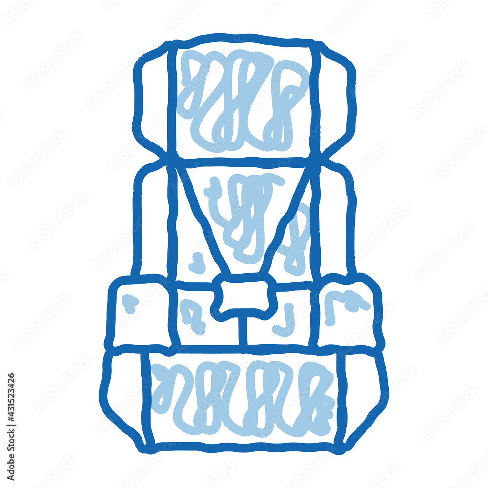 Child Seat Chair doodle icon hand drawn illustration Child Seat Chair doodle icon hand drawn illustration