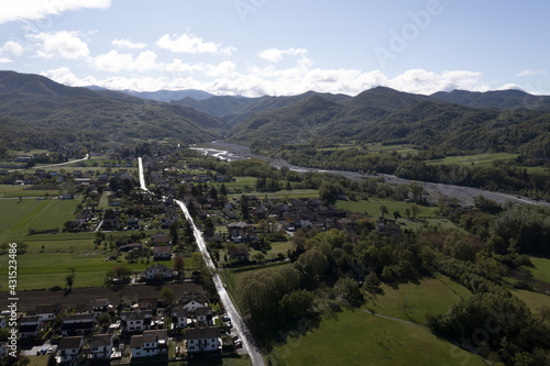 Borghetto di Borbera Pemonte Italy Village aerial View Panorama photo