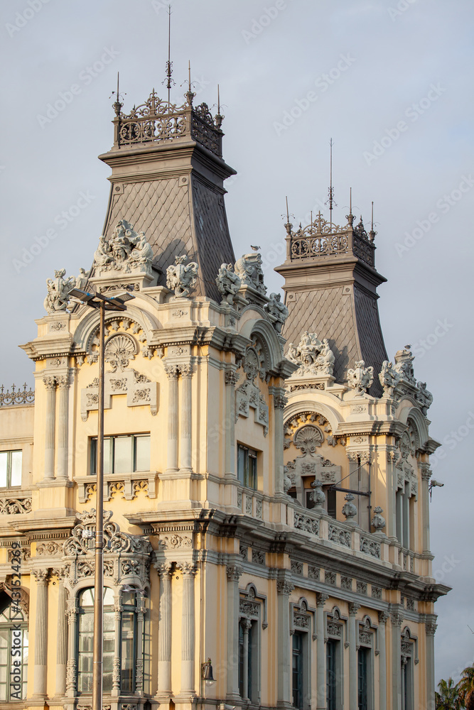 Historic building of the Port of Barcelona, Spain