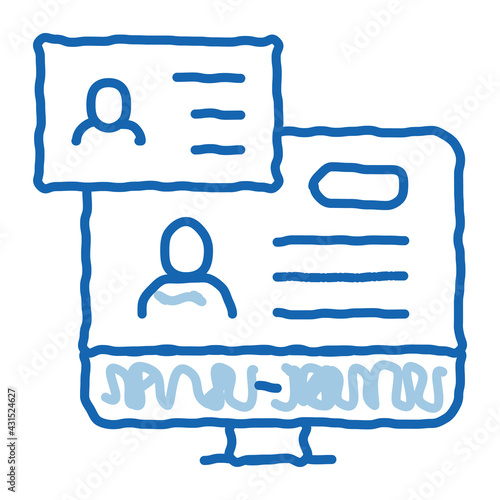 Check Document doodle icon hand drawn illustration