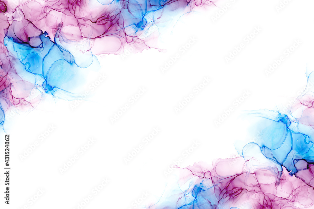 Obraz premium Alcohol ink sea texture. Fluid ink abstract background. Colorful abstract painting background