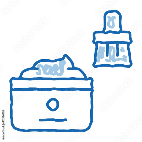Shoe Cream Brush doodle icon hand drawn illustration
