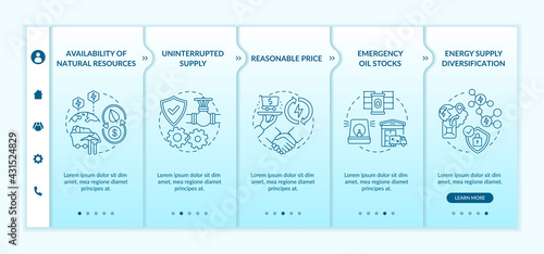 Energetic security elements onboarding vector template