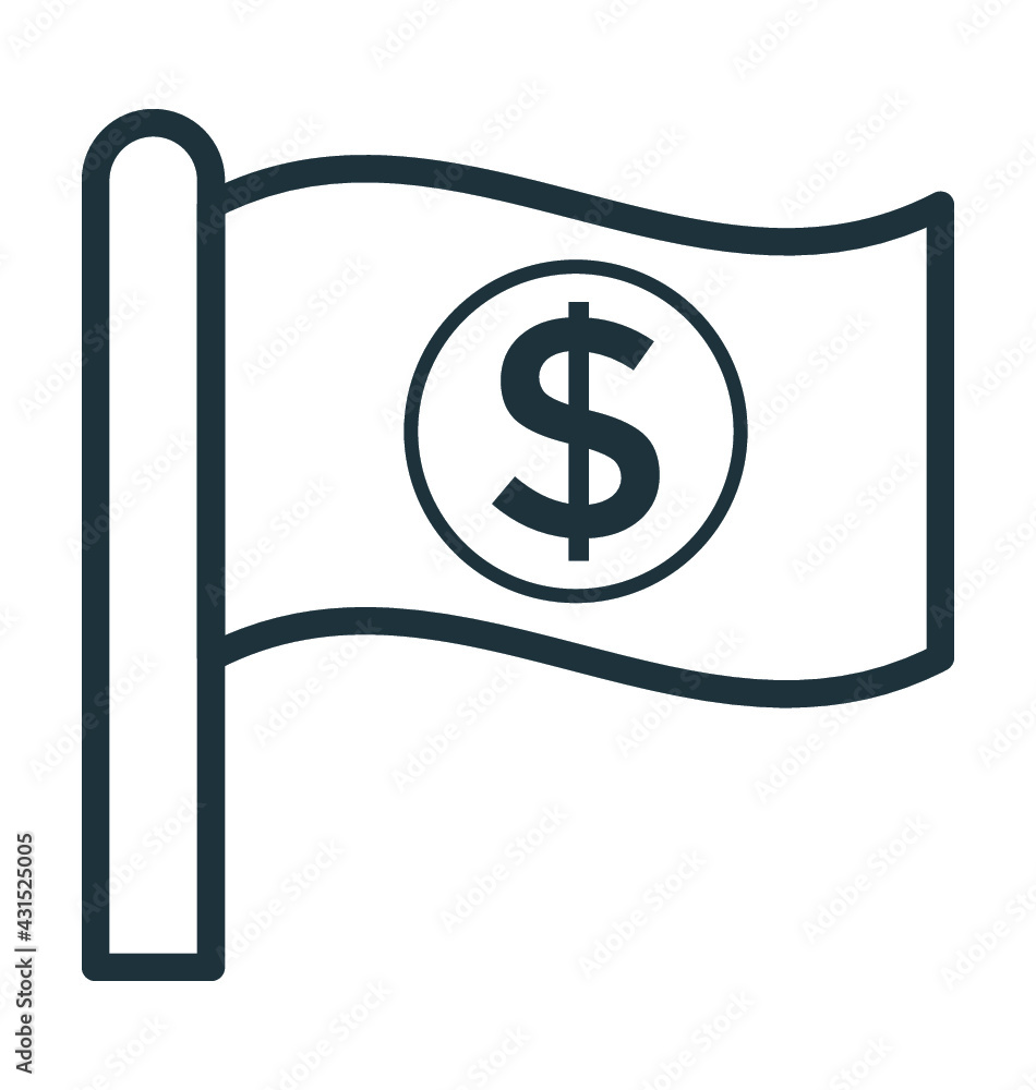 Business Flag Vector Icon Business Flag Vector Icon