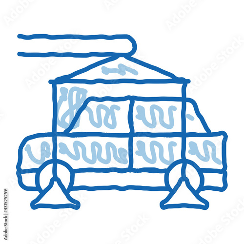 Evacuating Car doodle icon hand drawn illustration