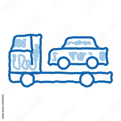 Car Evacuation doodle icon hand drawn illustration