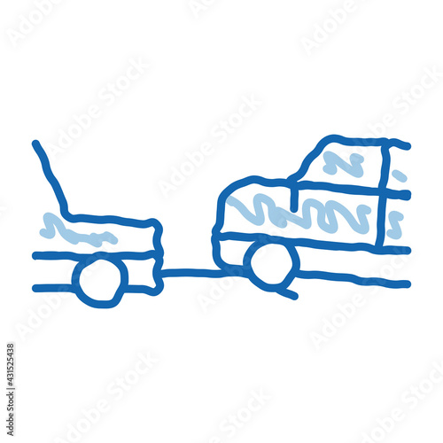 Evacuate Vehicle doodle icon hand drawn illustration