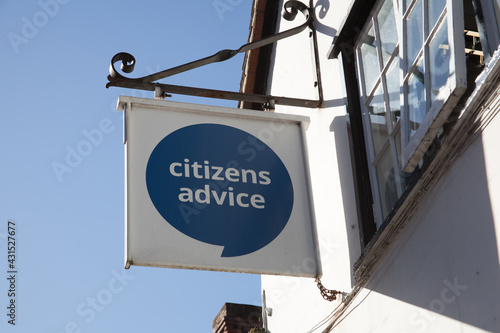 The Citizens Advice sign in Henley, Oxfordshire in the UK
