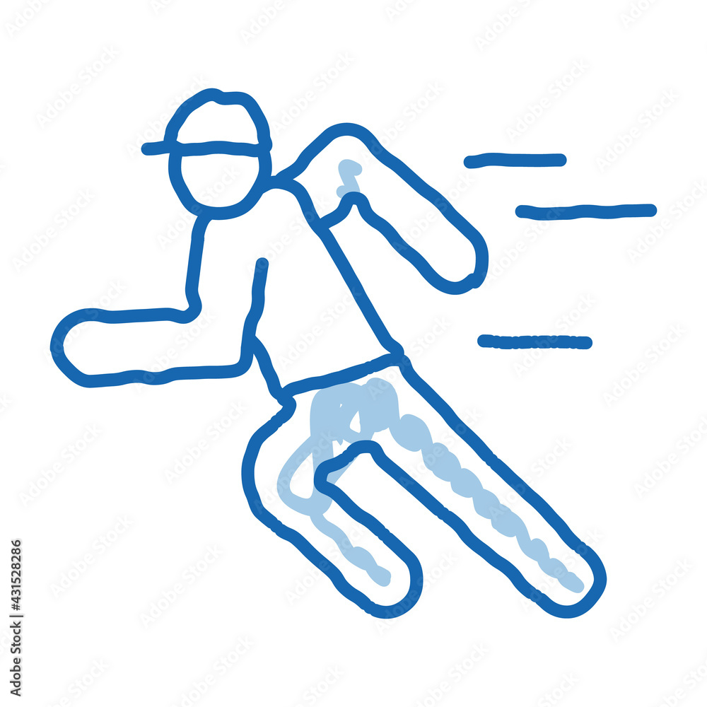 Running Player doodle icon hand drawn illustration Running Player doodle icon hand drawn illustration