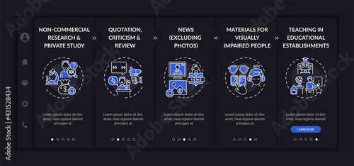 Copyright specificity onboarding vector template photo