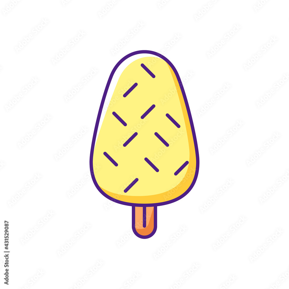 Vanilla ice cream with sprinkles RGB color icon Vanilla ice cream with sprinkles RGB color icon