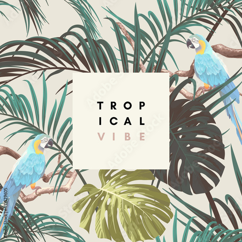 Vintage tropical design wit...