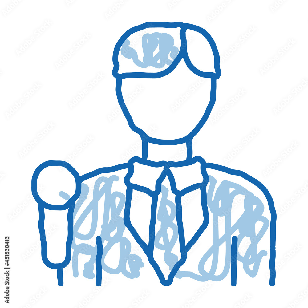 Journalist Man doodle icon hand drawn illustration Journalist Man doodle icon hand drawn illustration