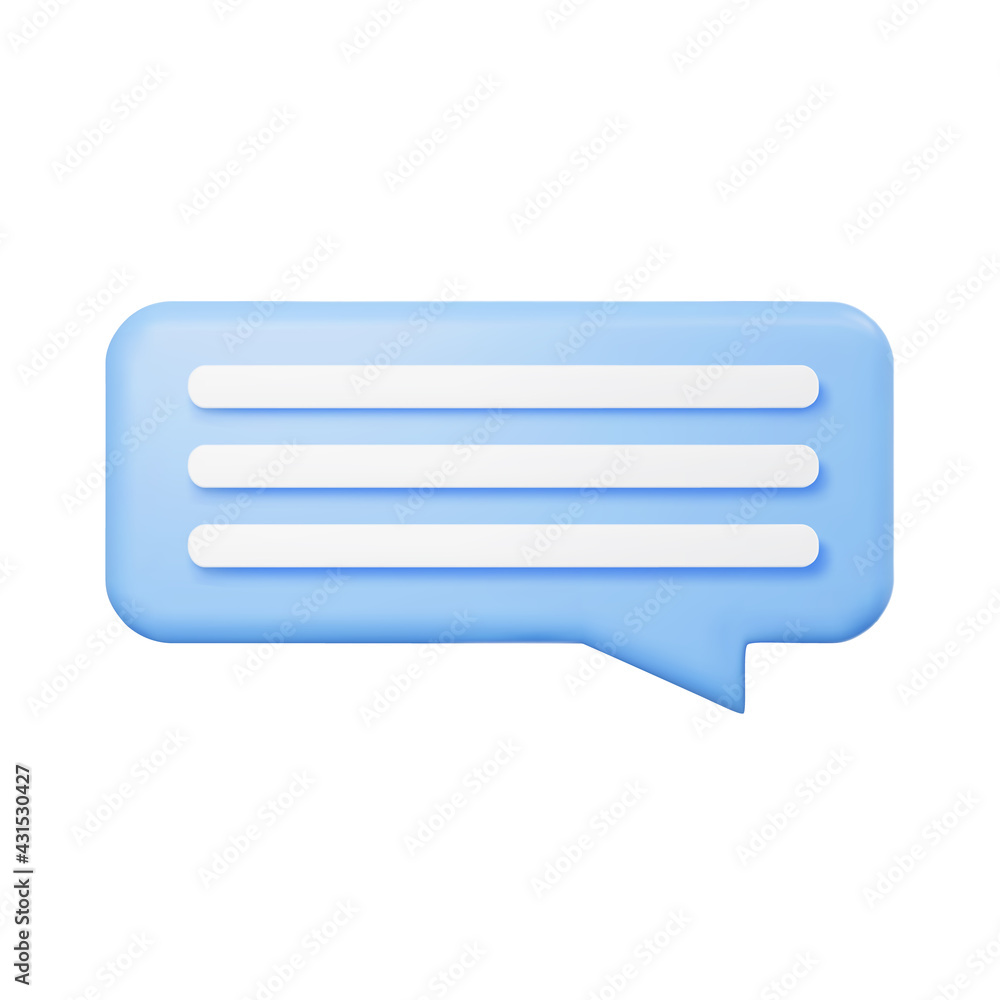 Blue 3d bubble talk isolated on white background. Glossy blue speech bubble, dialogue, messenger shape. 3D render vector icon for social media or website Blue 3d bubble talk isolated on white background. Glossy blue speech bubble, dialogue, messenger shape. 3D render vector icon for social media or website