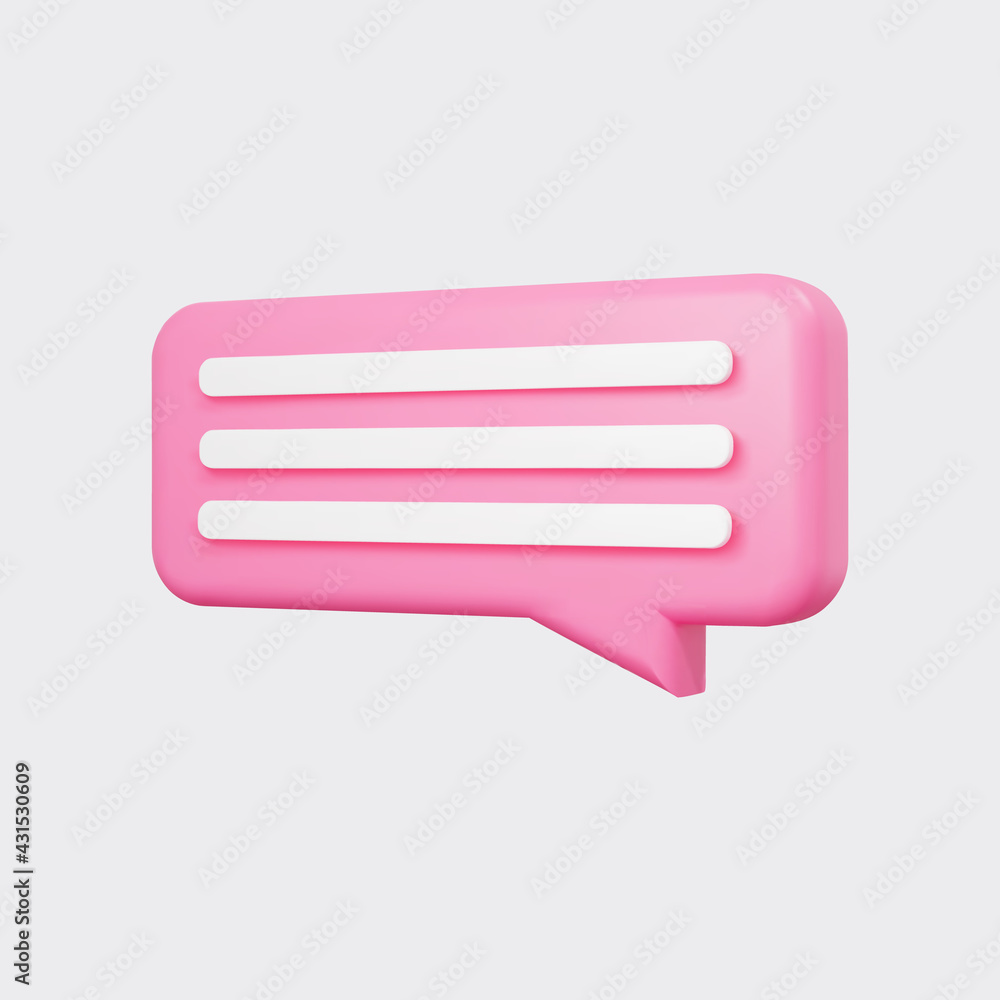 Pink 3d bubble talk isolated on gray background. Glossy pink speech bubble, dialogue, messenger shape. 3D render vector icon for social media or website Pink 3d bubble talk isolated on gray background. Glossy pink speech bubble, dialogue, messenger shape. 3D render vector icon for social media or website