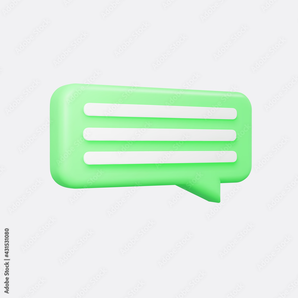 Green 3d bubble talk isolated on gray background. Glossy green speech bubble, dialogue, messenger shape. 3D render vector icon for social media or website Green 3d bubble talk isolated on gray background. Glossy green speech bubble, dialogue, messenger shape. 3D render vector icon for social media or website
