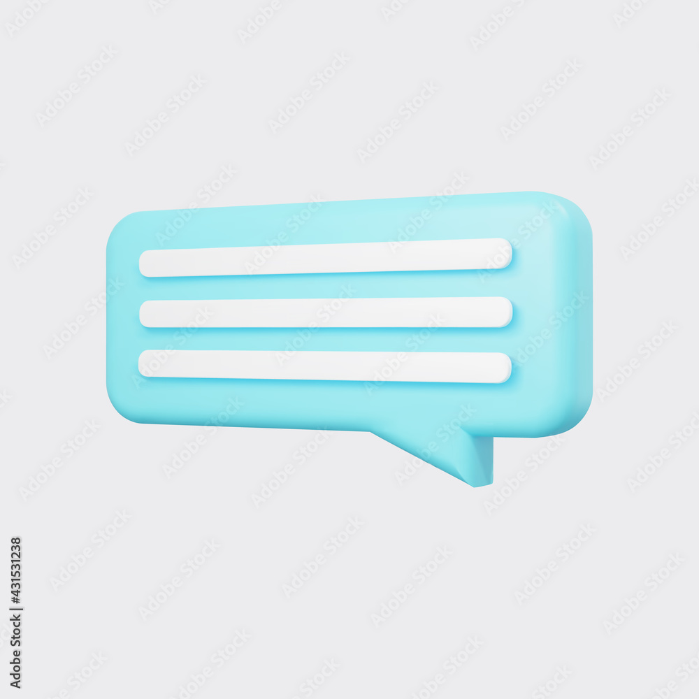 Blue 3d bubble talk isolated on gray background. Glossy blue speech bubble, dialogue, messenger shape. 3D render vector icon for social media or website Blue 3d bubble talk isolated on gray background. Glossy blue speech bubble, dialogue, messenger shape. 3D render vector icon for social media or website