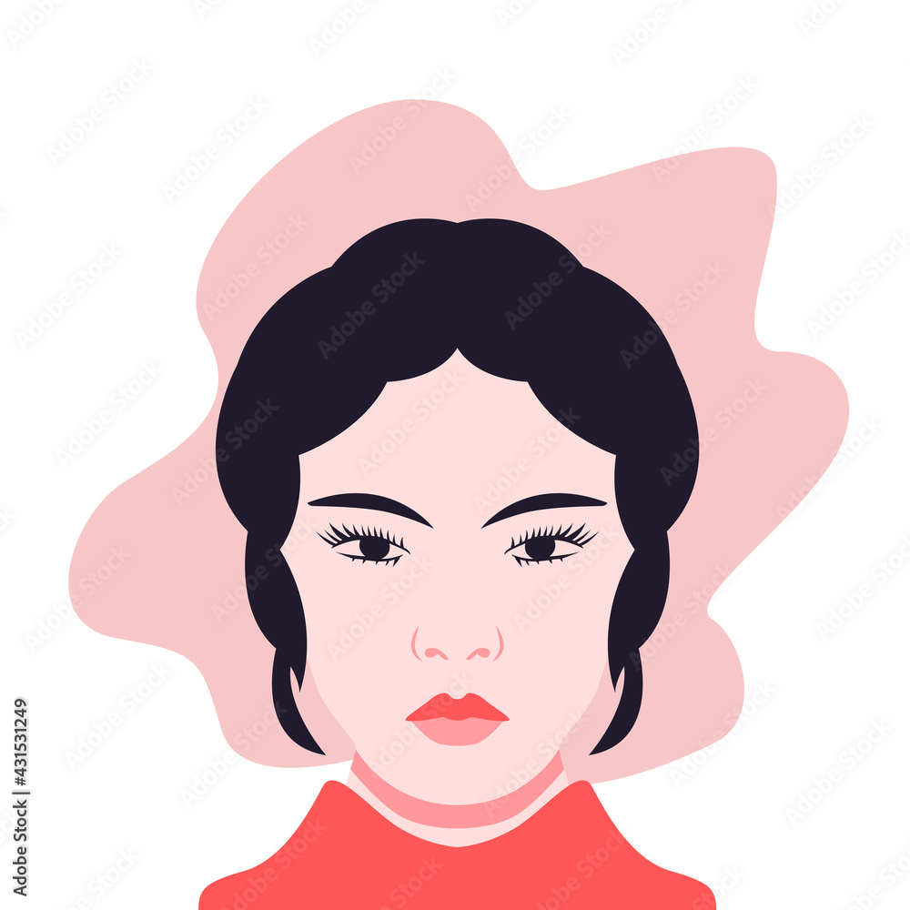 Portrait of girl flat illustration Portrait of girl flat illustration