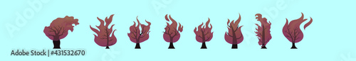 set of burning bush cartoon icon design template with various models. vector illustration isolated on blue background