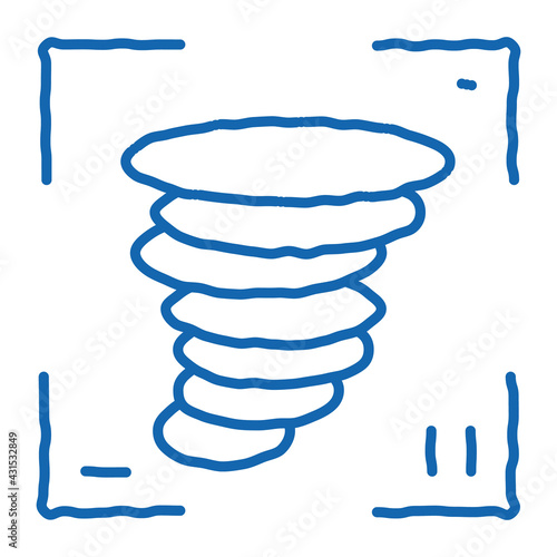 Video Tornado doodle icon hand drawn illustration