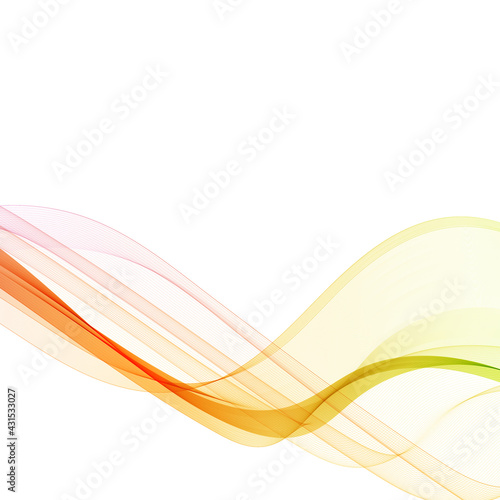 Abstract smooth motion color wave vector. Curved rainbow colored lines. eps 10