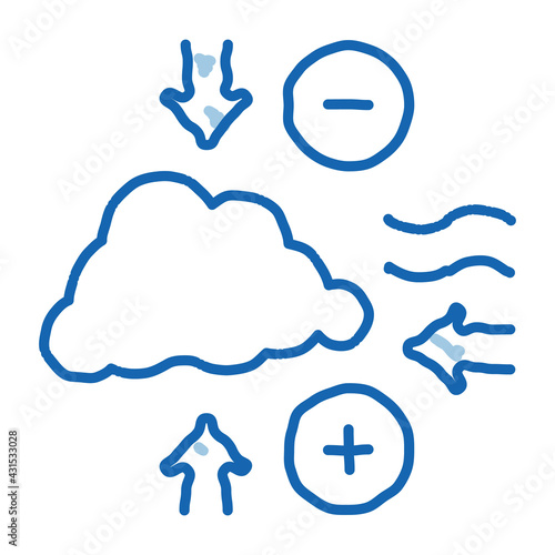 Air Pressure doodle icon hand drawn illustration