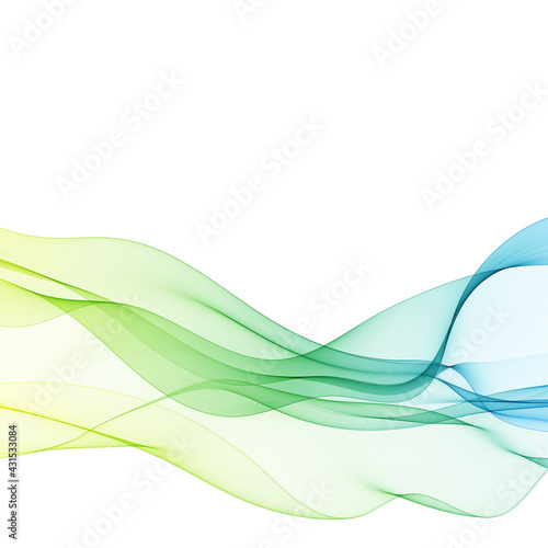 yellow, green, blue lines. Vector wave. Abstract image. eps 10
