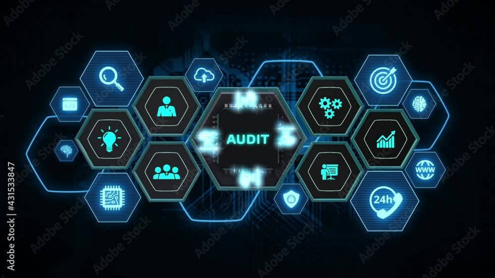 Business, Technology, Internet and network concept. virtual screen of the future and sees the inscription: Audit Business, Technology, Internet and network concept. virtual screen of the future and sees the inscription: Audit