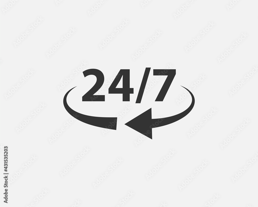 24 Hours a day service icon symbol vector 24 Hours a day service icon symbol vector