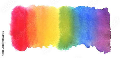 Watercolor Hand Painted Colorful Rainbow Set. Vector Pride Flag Isolated