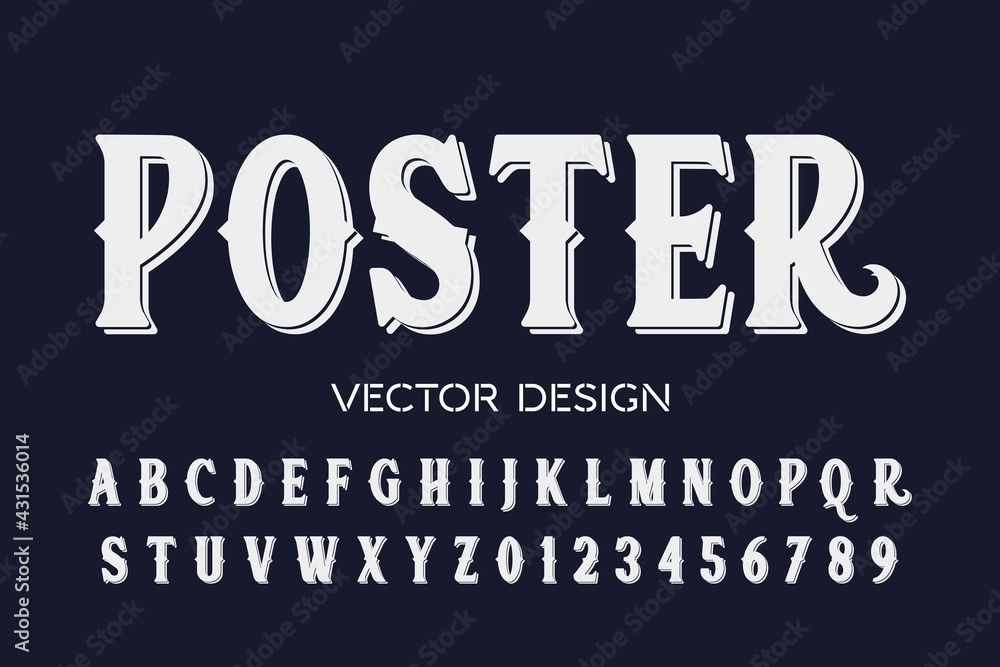 Fototapeta premium minimal alphabet font, dark style vector background, typeface design