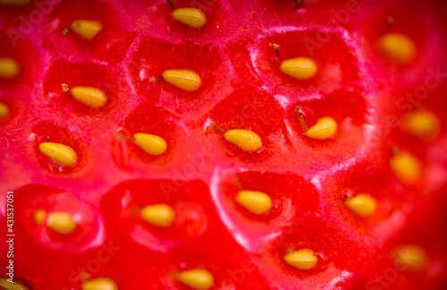 extremly close up macro shot strawberry seeds pattern texture background